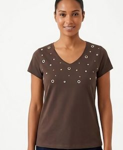 Camiseta remache de mujer